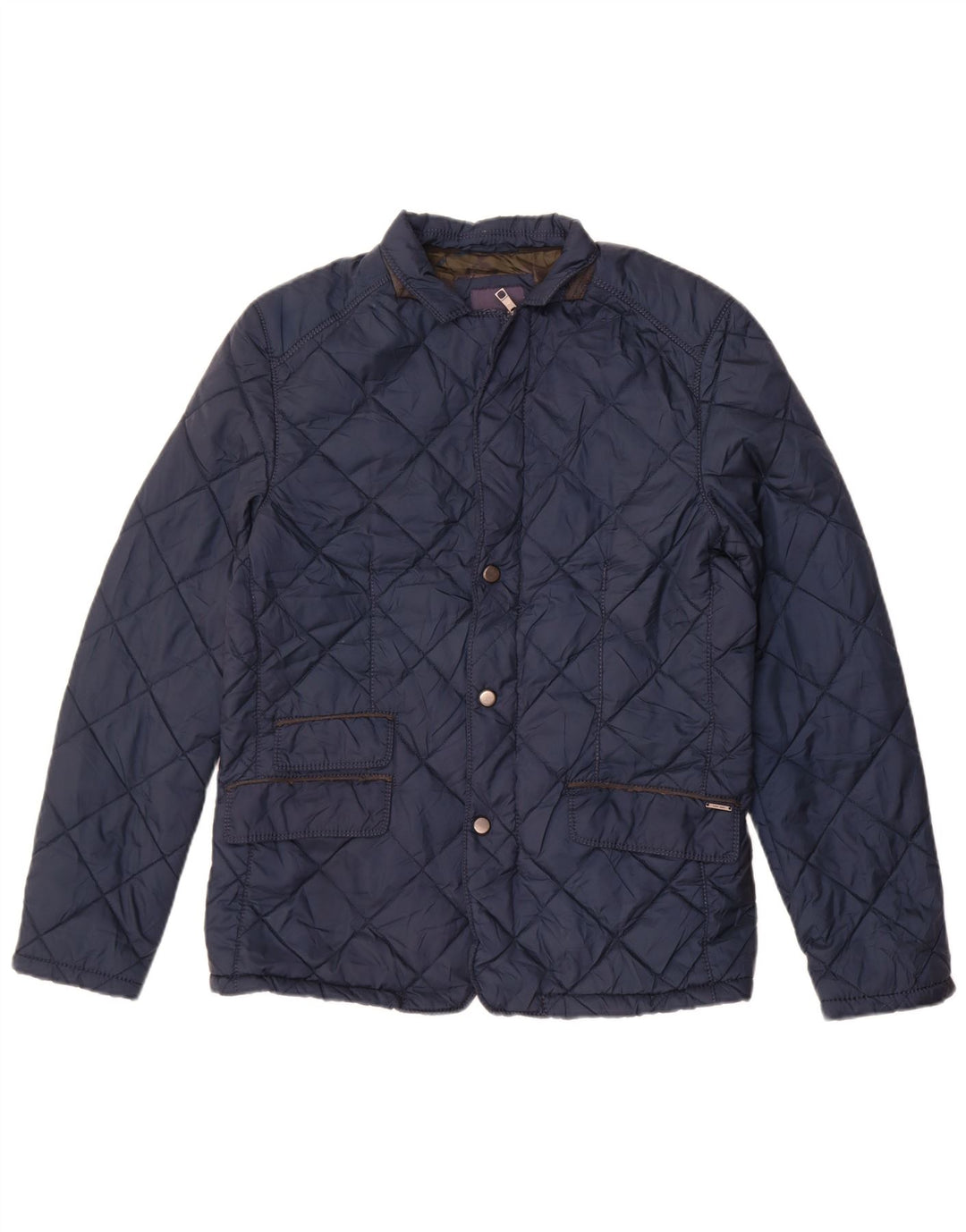 Zara Ανδρικό καπιτονέ μπουφάν UK 38 Medium Navy Blue Polyester