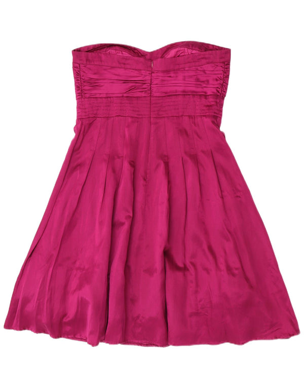 Warehouse Γυναικείο Στράπλες Φόρεμα UK 16 Large Purple Silk