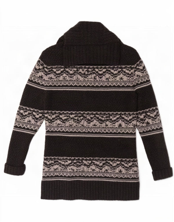 Fat Face Γυναικεία ζακέτα πουλόβερ UK 12 Medium Grey Fair Isle Lambswool