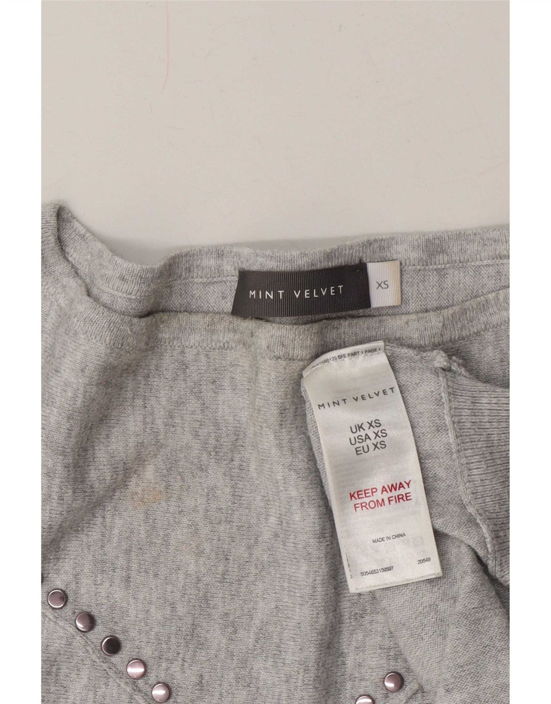 Γυναικεία υπερμεγέθη μπλούζα MINT VELVET Top UK 6 XS με γκρι φλύκταινες πολυεστέρας