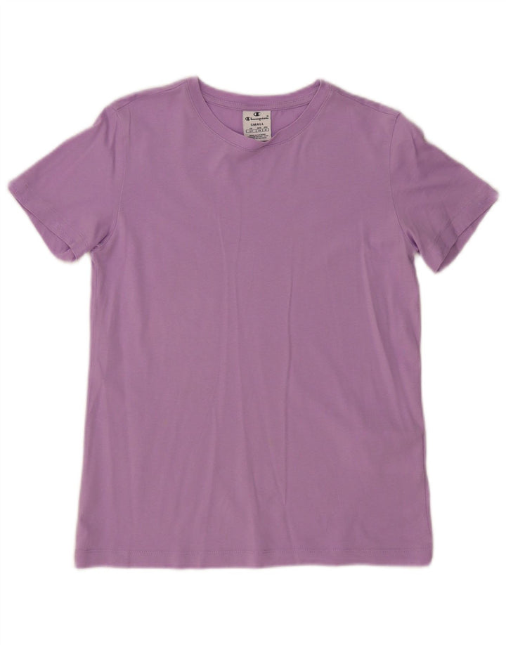 CHAMPION Γυναικείο T-Shirt Top UK 10 Small Purple Cotton