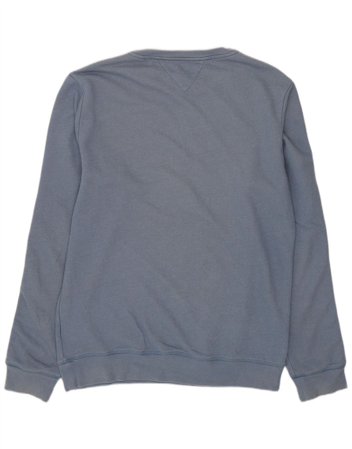 Γραφικό ανδρικό φούτερ Tommy Hilfiger Jumper με μεγάλο μπλε χρώμα, βαμβακερό