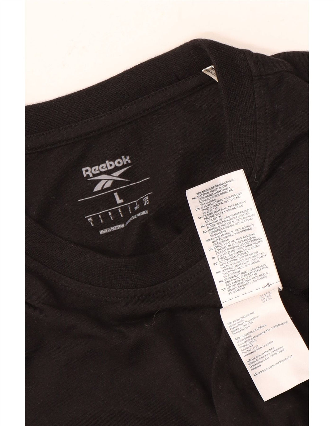 Ανδρικό T-Shirt REEBOK Top μεγάλο μαύρο βαμβακερό