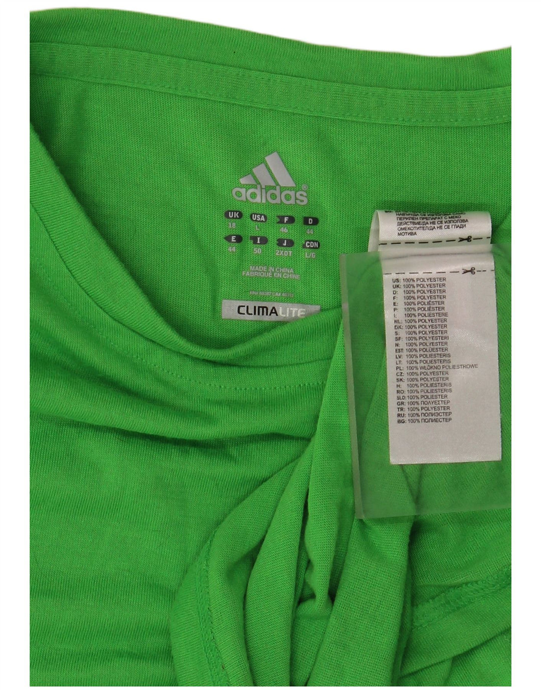 Γυναικείο T-Shirt Climalite ADIDAS Top UK 18 XL Green Polyester