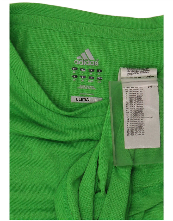 Γυναικείο T-Shirt Climalite ADIDAS Top UK 18 XL Green Polyester