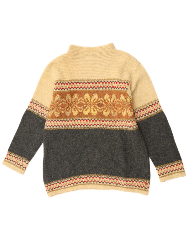 Γυναικείο πουλόβερ με λαιμό χελώνα Benetton UK 16 Large Grey Colourblock