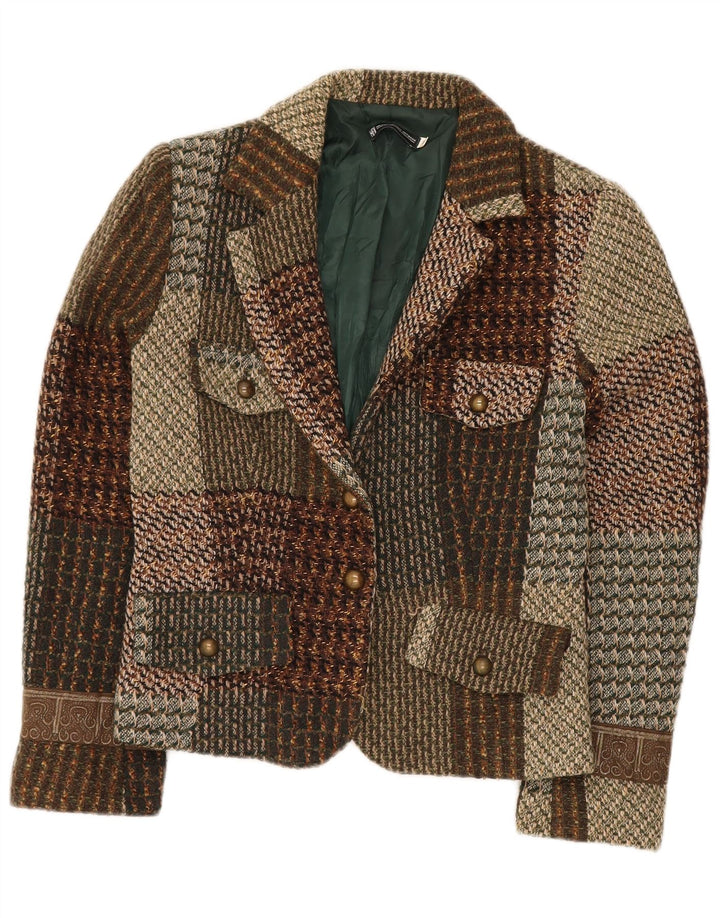 HALFON Γυναικείο σακάκι 2 κουμπιών σακάκι IT 46 μεγάλο πολύχρωμο συνονθύλευμα