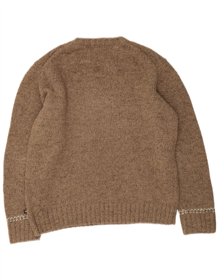 Ανδρικό πουλόβερ Marks & Spencer Blue Harbor Crew Neck Jumper Μεγάλο Καφέ