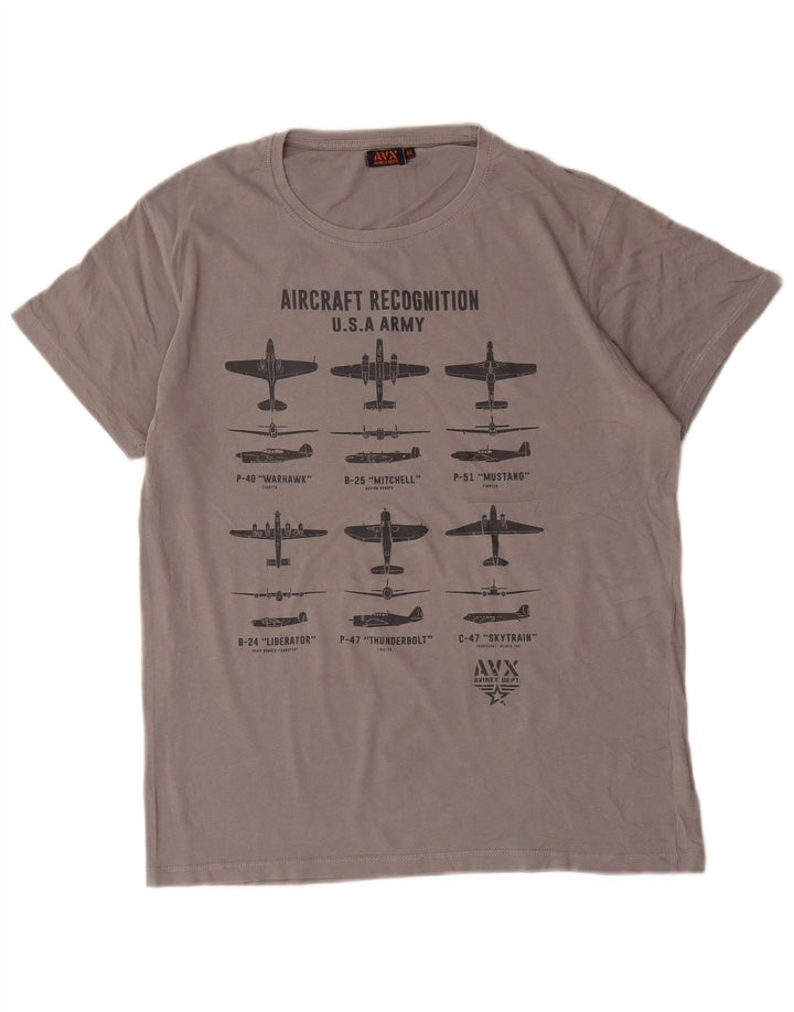 Ανδρικό γραφικό T-shirt Avirex Top Medium Grey