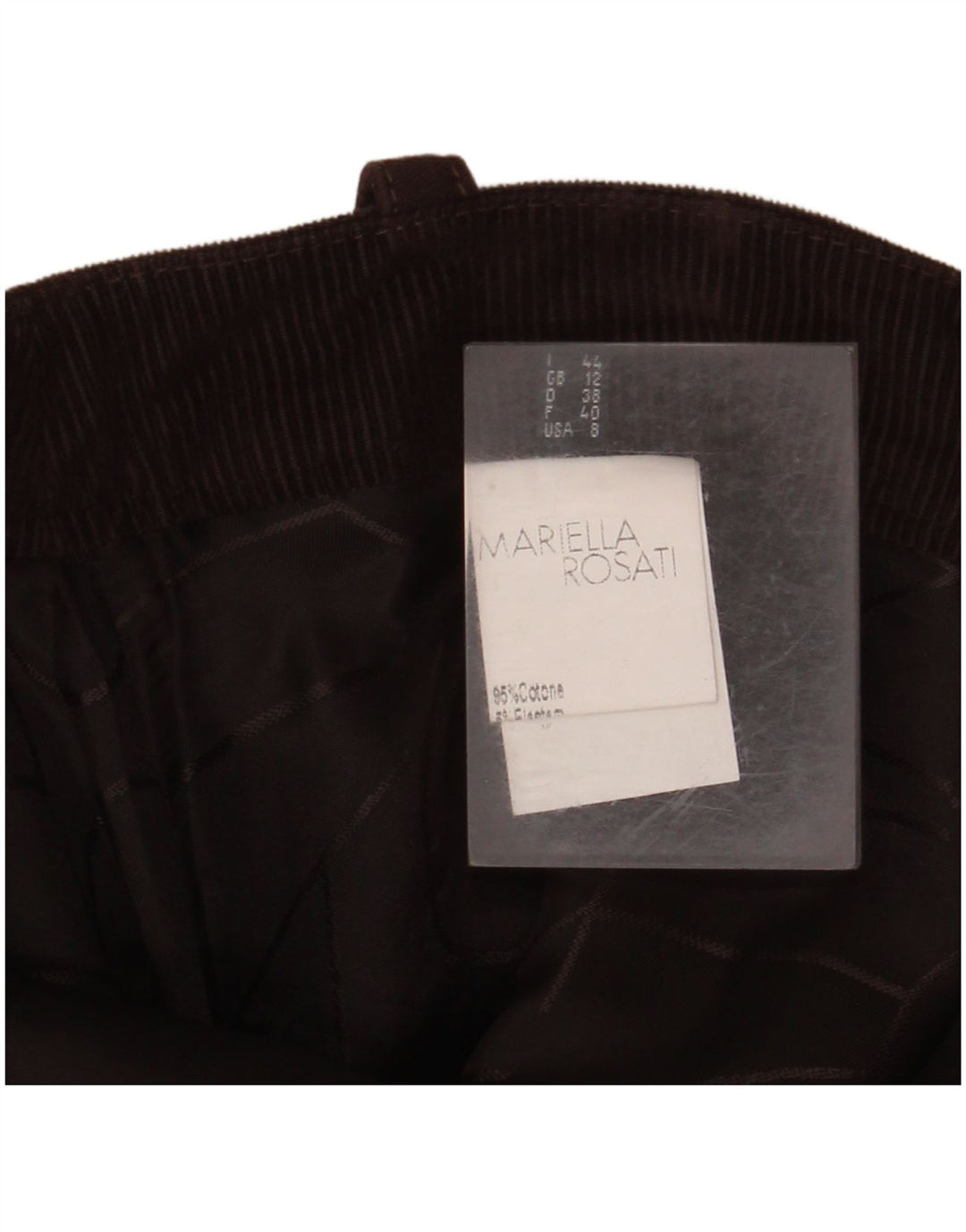 MARIELLA ROSATI Γυναικεία Maxi Κοτλέ Φούστα UK 12 Medium W32 Καφέ βαμβακερή