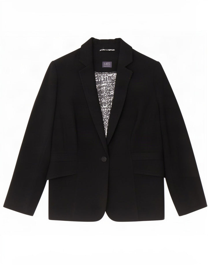 Marks & Spencer Γυναικείο μπουφάν blazer UK 20 2XL μαύρο πολυεστέρα