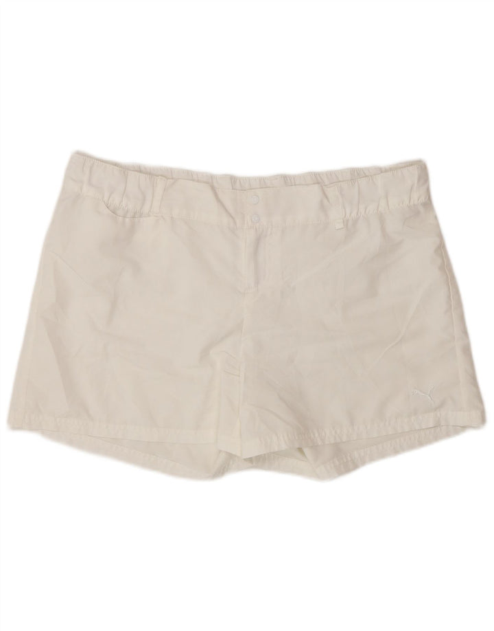 Γυναικείο σορτς PUMA casual UK 16 Large W34 Λευκό