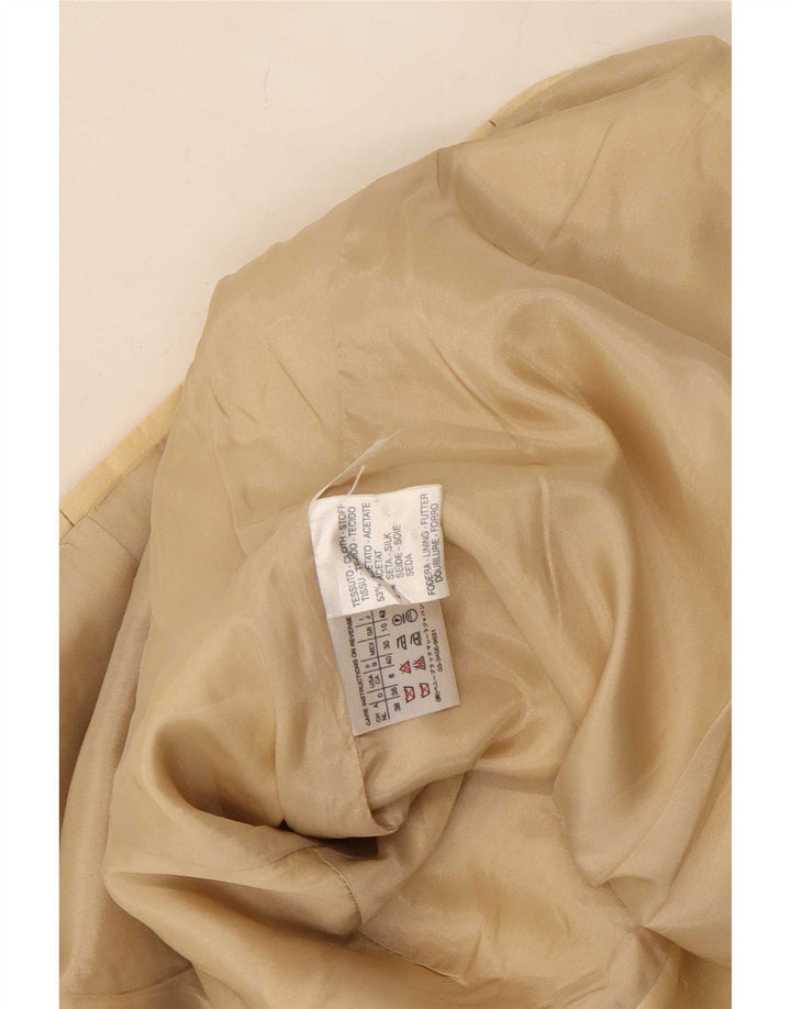 Marella Γυναικείο σακάκι σακάκι με 1 κουμπιά 3/4 μανίκια UK 10 Small Beige Acetate
