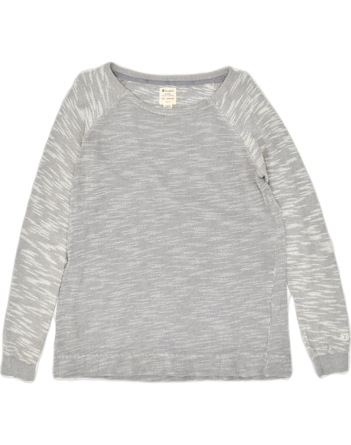 CHAMPION Womens Sweatshirt Jumper UK 14 Medium Grey Cotton | Vintage Champion | Thrift | Second-Hand Champion | Used Clothing | Messina Hembry 