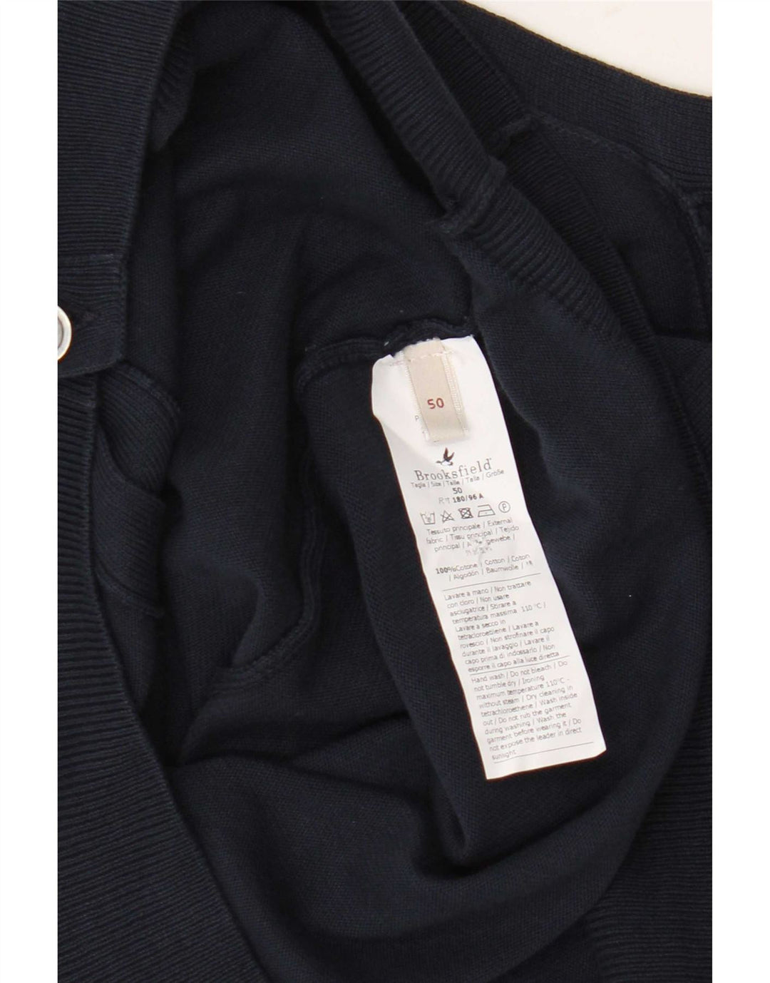 Ανδρικό πουλόβερ με ζακέτα Brooksfield IT 50 Medium Navy Blue Cotton