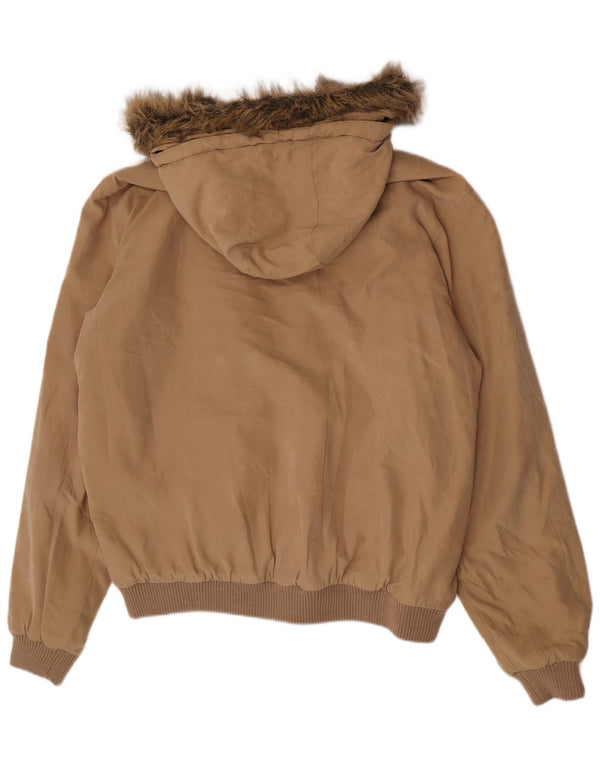 Slam Ανδρικό μπουφάν με κουκούλα Bomber Windbreaker UK 42 XL Beige Polyester