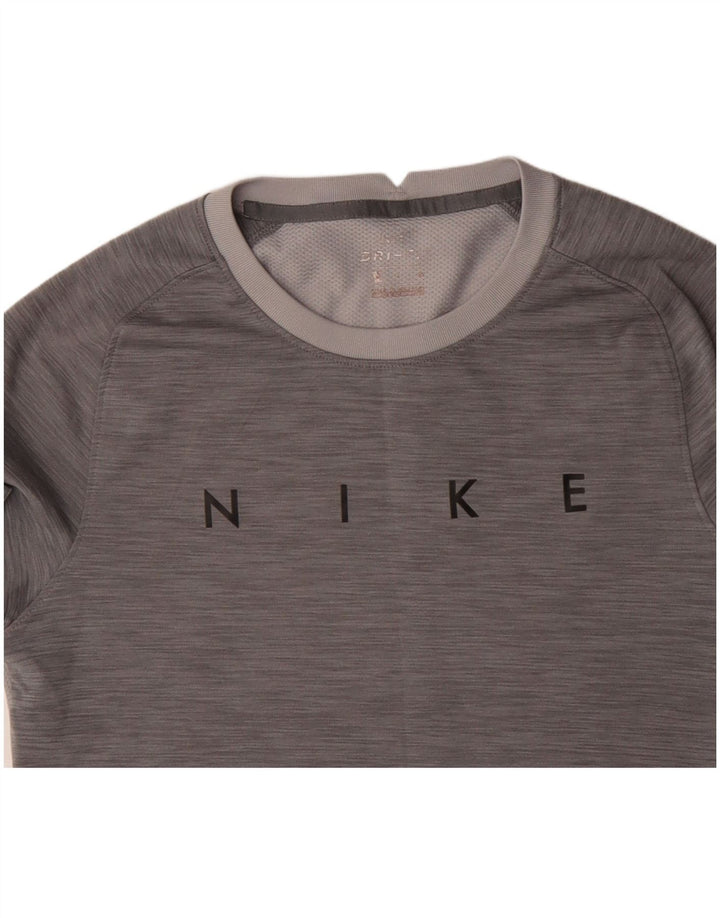 Ανδρικό γραφικό μπλουζάκι NIKE Dri Fit Top Small Grey Colorblock Polyester