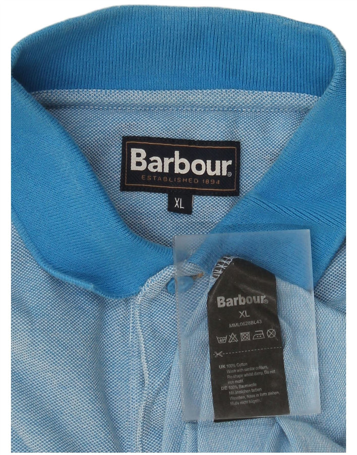 Ανδρικό μπλουζάκι πόλο Barbour XL Μπλε βαμβακερό