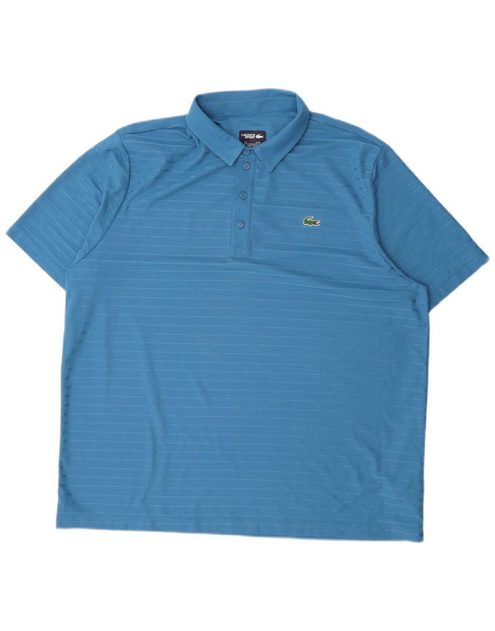 Ανδρικό πουκάμισο πόλο Lacoste, μέγεθος 9 4XL, μπλε ριγέ πολυεστέρας