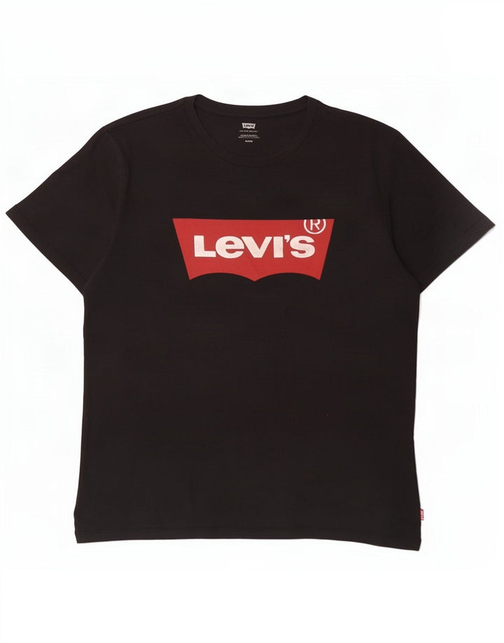 Ανδρικό γραφικό T-Shirt Levi's Top Μεσαίο μαύρο βαμβακερό