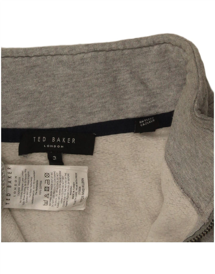 Γυναικείο φούτερ με φερμουάρ Ted Baker, Jumper, Μέγεθος 3, Βαμβακερό μεσαίο γκρι
