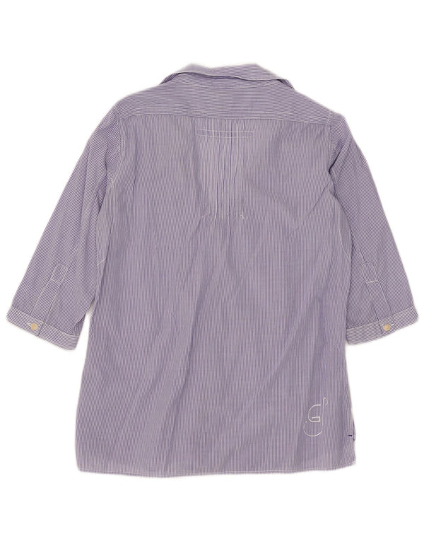 G-Star Γυναικείο πουκάμισο 3/4 μανίκι UK 10 Small Blue Pinstripe