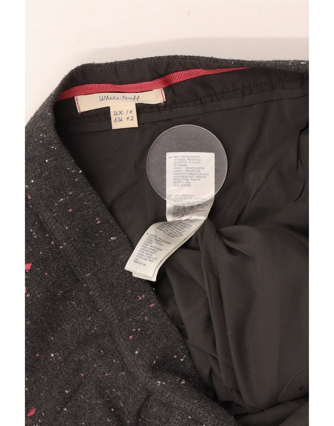 White Stuff Γυναικεία Μίνι Φούστα UK 14 Large W34 Grey Floral Polyester