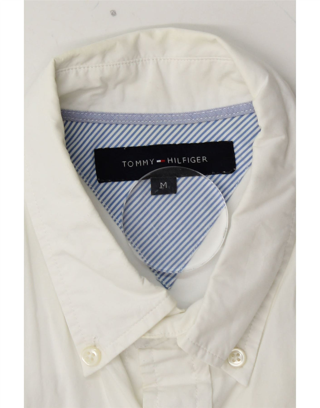Ανδρικό κοντομάνικο πουκάμισο TOMMY HILFIGER, μεσαίο λευκό βαμβακερό