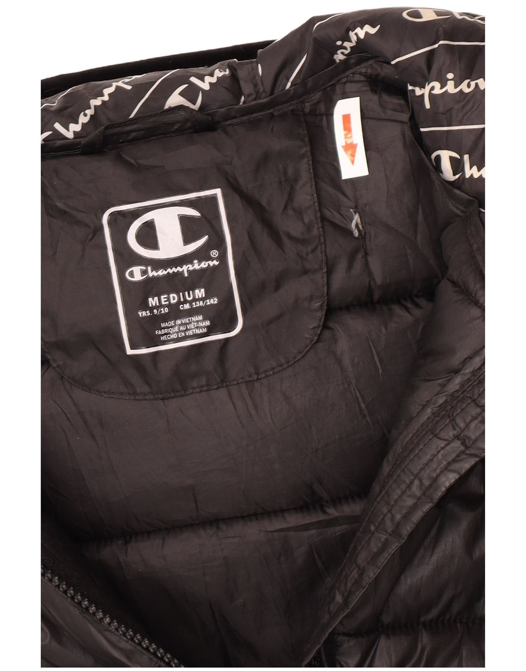Μπουφάν Champion Boys Hooded Podded Jacket 9-10 Years Medium Black Polyester