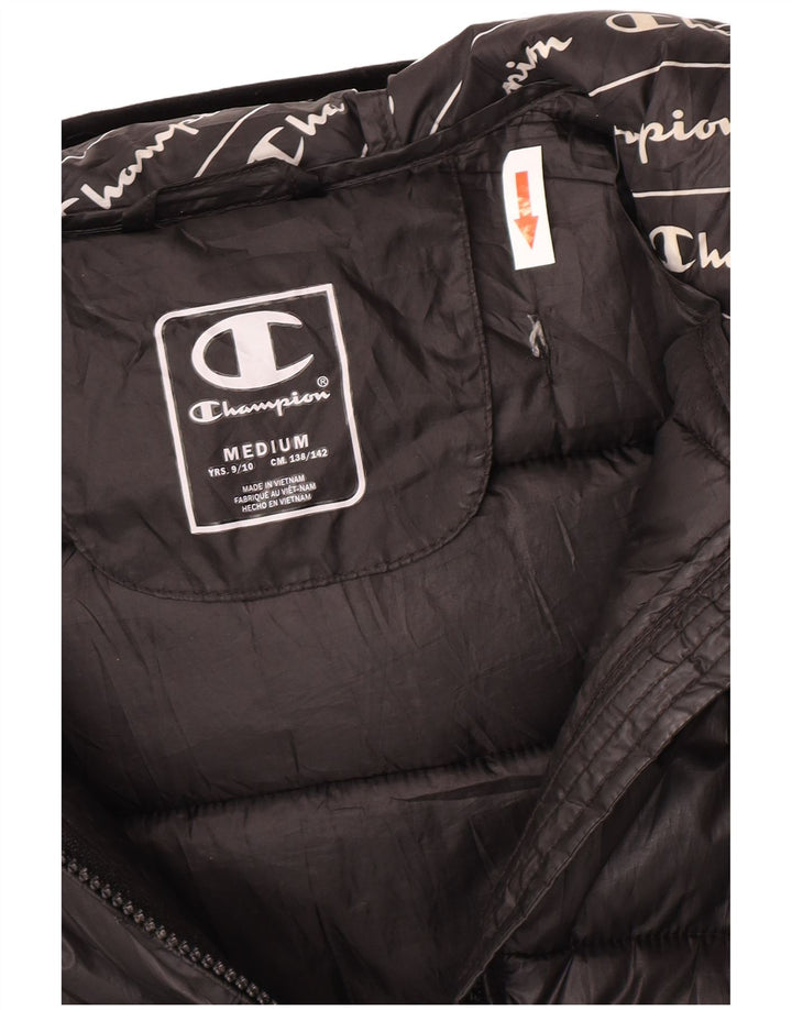 Μπουφάν Champion Boys Hooded Podded Jacket 9-10 Years Medium Black Polyester