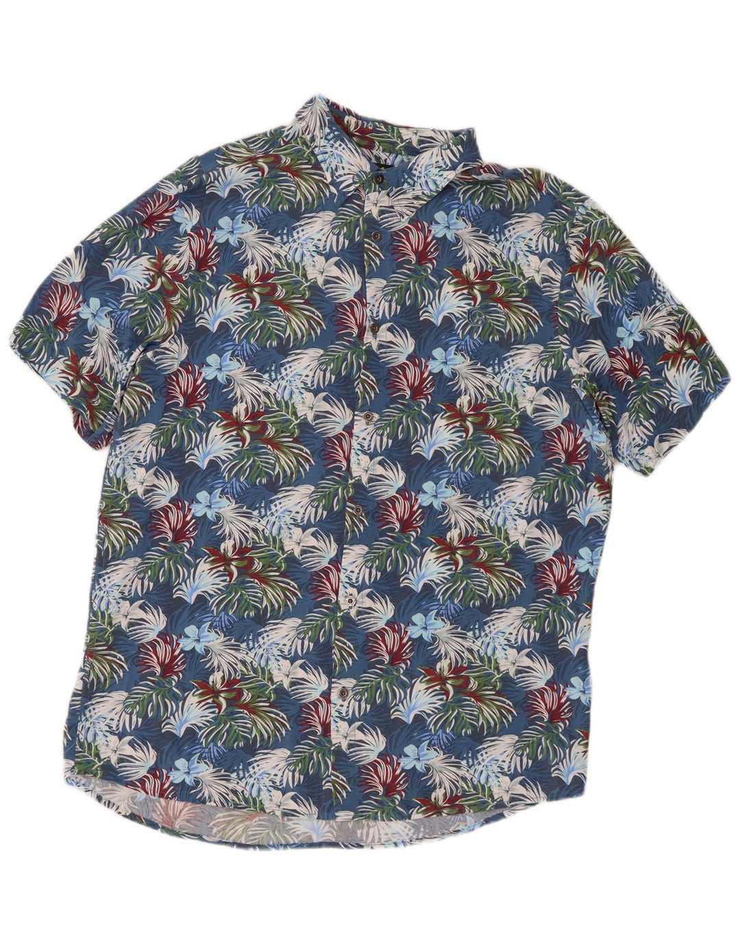 Ανδρικό κοντομάνικο πουκάμισο Mistral IT 48 Medium Blue Floral Viscose