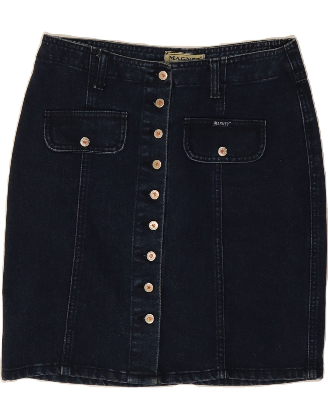VINTAGE Γυναικεία Τζιν Φούστα IT 40 Small W27 Navy Blue