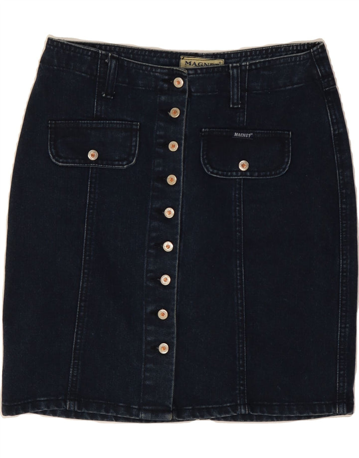 VINTAGE Γυναικεία Τζιν Φούστα IT 40 Small W27 Navy Blue