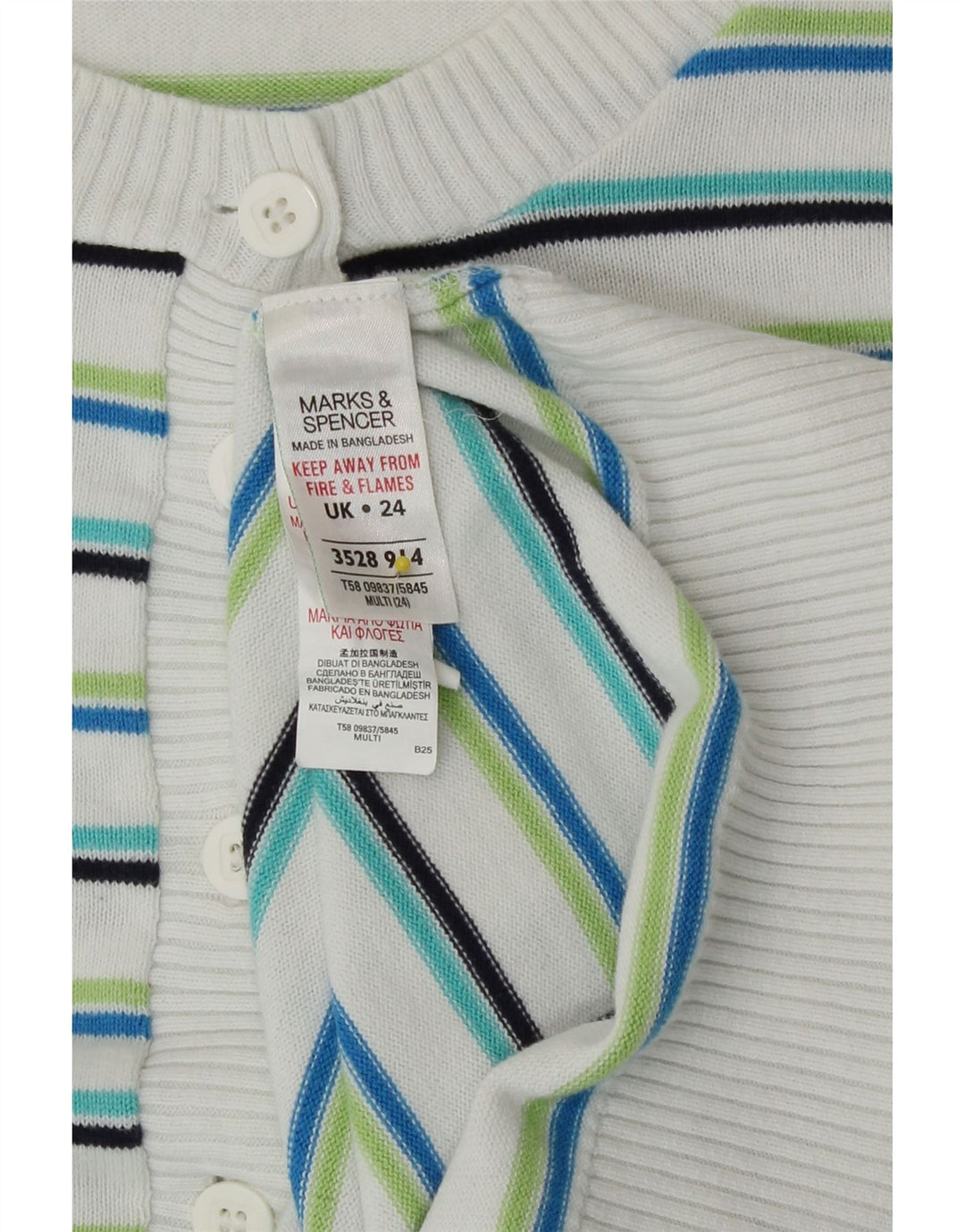 Marks & Spencer Γυναικείο πουλόβερ ζακέτα UK 24 4XL πολύχρωμο ριγέ