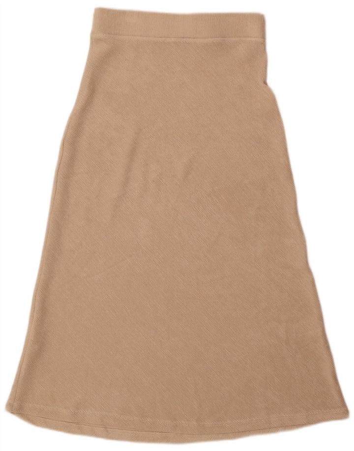 Zara Γυναικεία Ψηλόμεση A-Line φούστα Medium W28 Beige Polyester