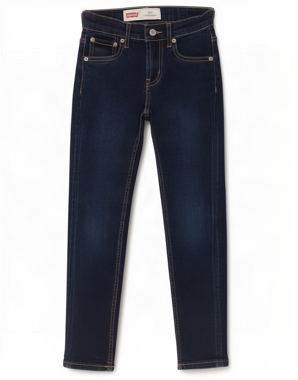 Levi's Boys 519 Extreme Skinny Jeans 7-8 ετών W24 L22 Navy Blue Cotton
