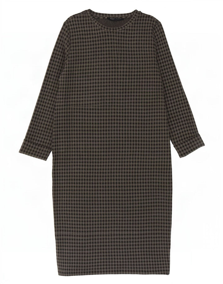 Marks & Spencer Γυναικείο φόρεμα 3/4 Sleeve Shift UK 8 Small Black Gingham
