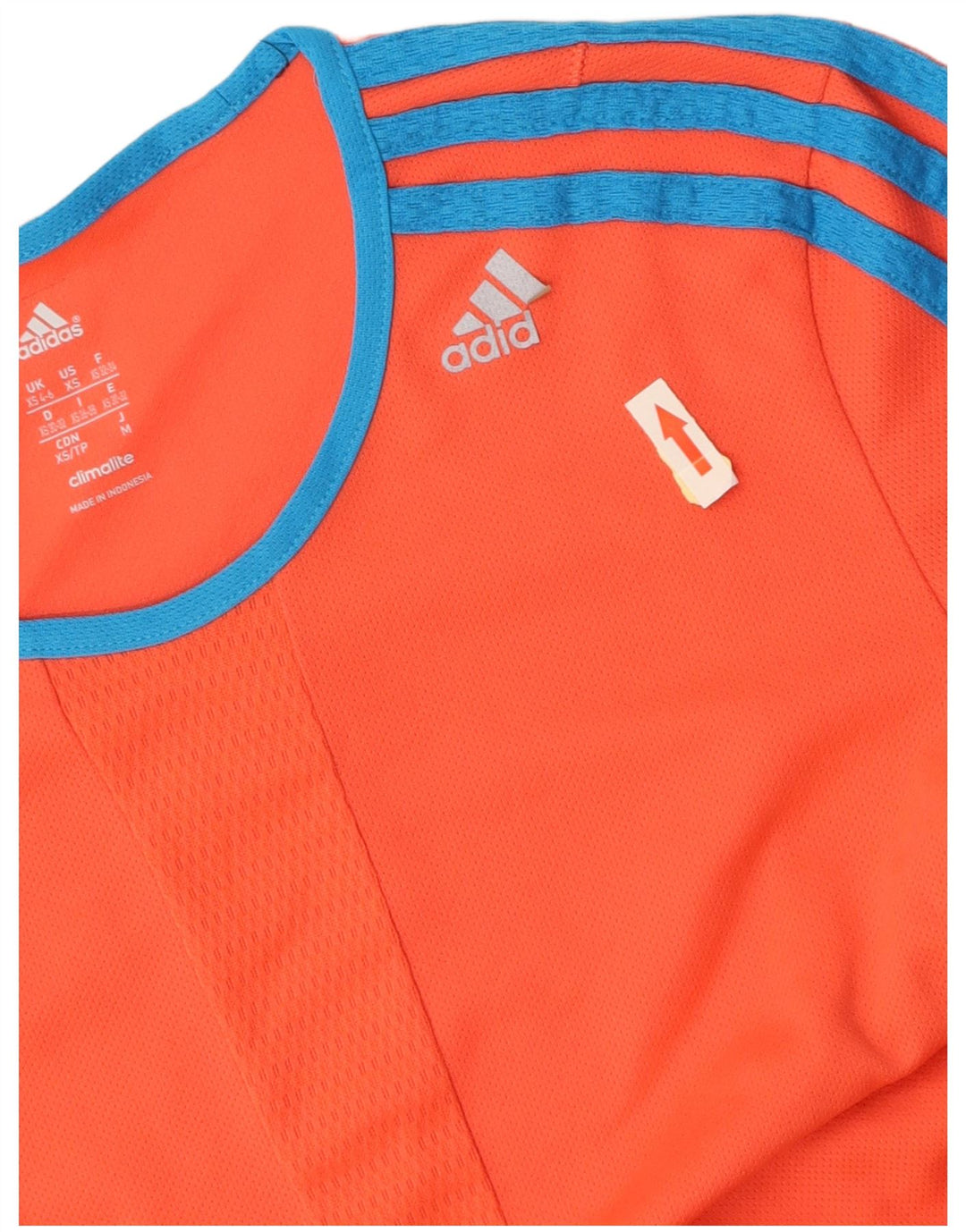 Γυναικείο T-Shirt Climalite ADIDAS Top UK 4/6 XS πορτοκαλί πολυεστέρας