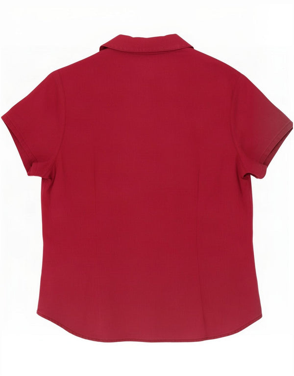 Eddie Bauer γυναικείο κοντομάνικο πουκάμισο UK 14 Medium Pink Linen