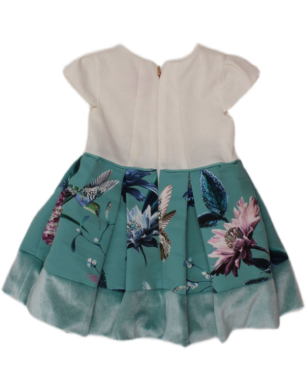TED BAKER Baby Girls A-Line φόρεμα 9-12 μηνών Λευκός φλοράλ πολυεστέρας
