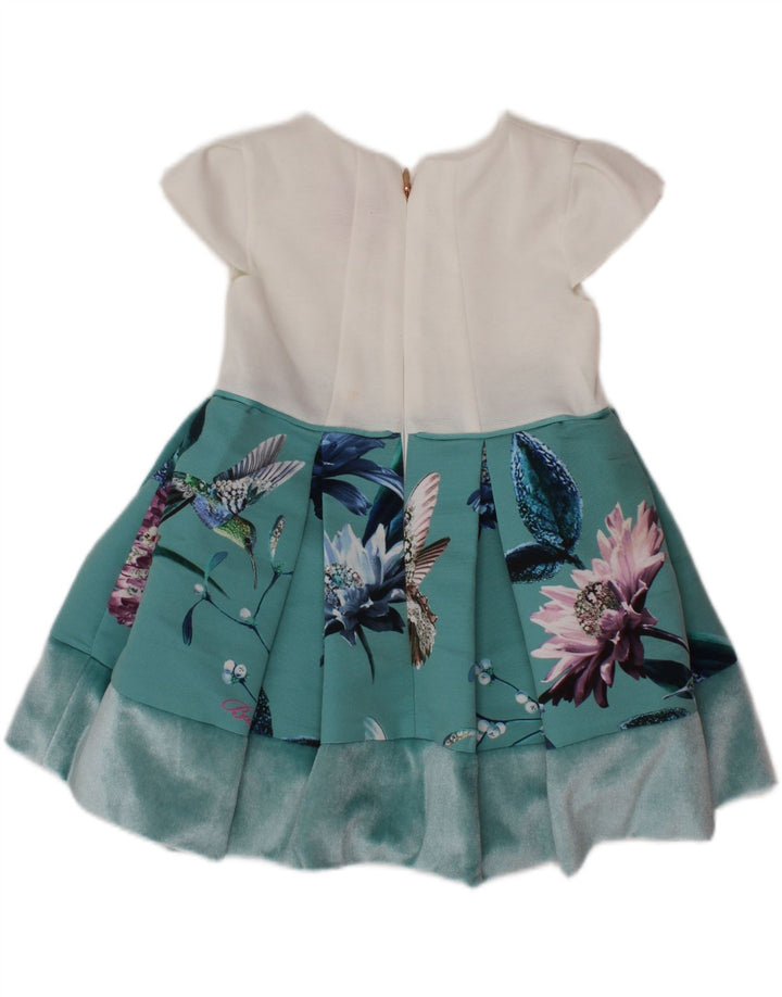TED BAKER Baby Girls A-Line φόρεμα 9-12 μηνών Λευκός φλοράλ πολυεστέρας