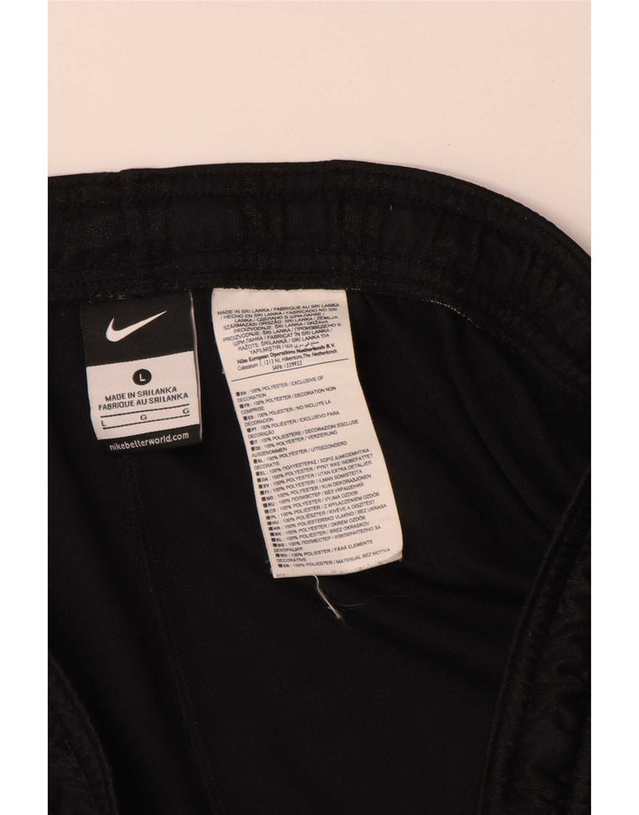 Ανδρικό αθλητικό σορτς Nike μεγάλο μαύρο ριγέ πολυεστέρα