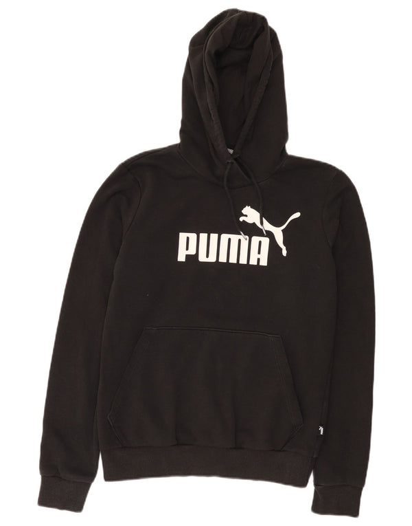 Puma Γυναικείο Γραφικό Hoodie Jumper UK 10 Small μαύρο βαμβακερό