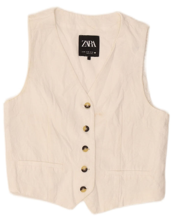 Zara Γυναικείο Γιλέκο UK 6 XS Λευκό