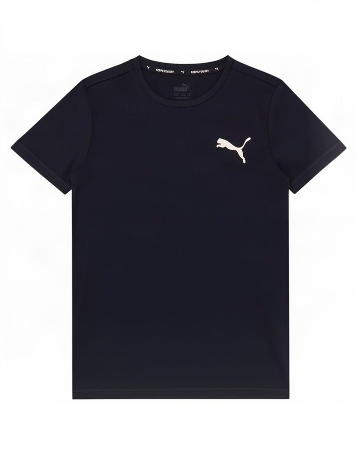 Puma Boys T-Shirt Top 11-12 Years Navy Blue Polyester