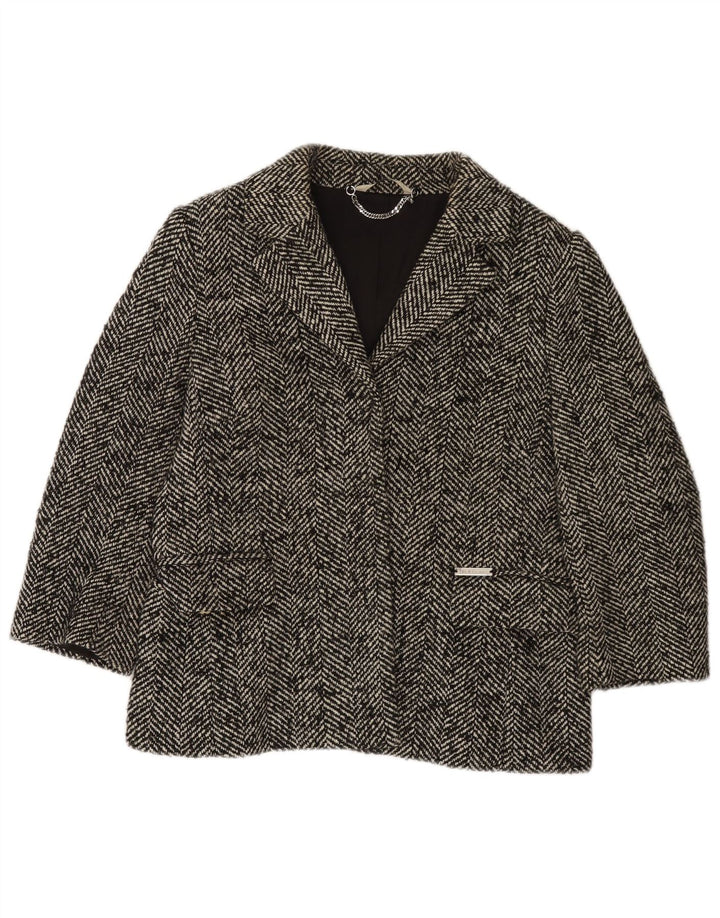 Liu Jo γυναικείο 3/4 μανίκι σακάκι UK 14 μεσαίο γκρι ψαροκόκαλο