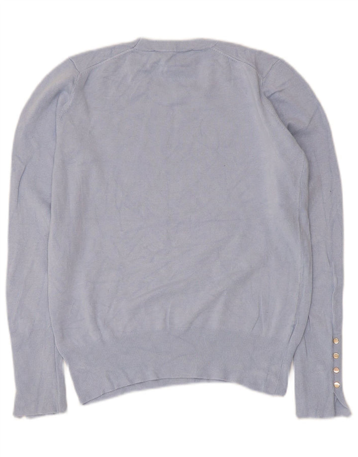 Zara Γυναικείο πουλόβερ με λαιμόκοψη UK 12 Medium Blue