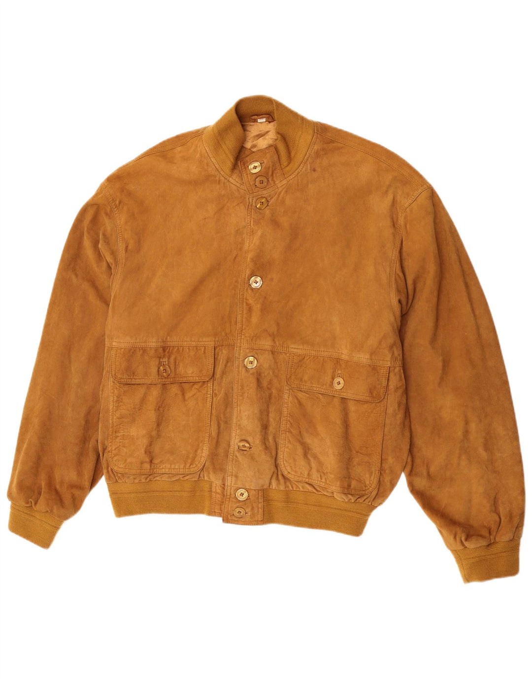 Vintage Ανδρικό Suede Bomber Jacket IT 52 XL Καφέ Δερμάτινο