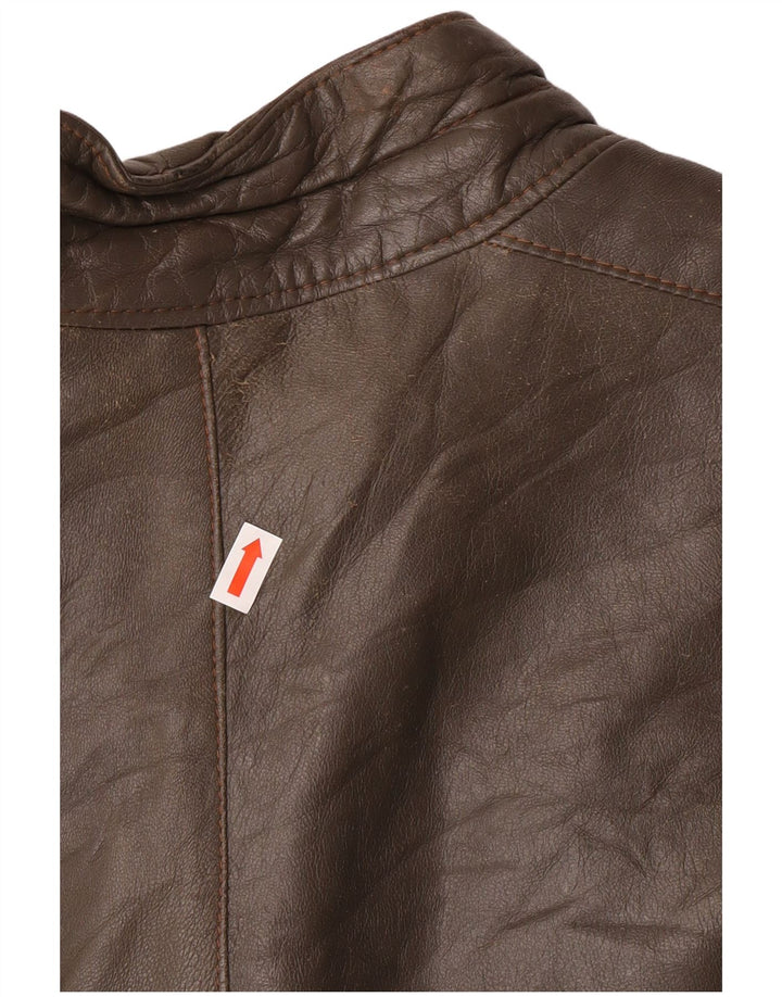 Vintage Ανδρικό Στρατιωτικό Δερμάτινο Μπουφάν IT 56 3XL Γκρι Δερμάτινο