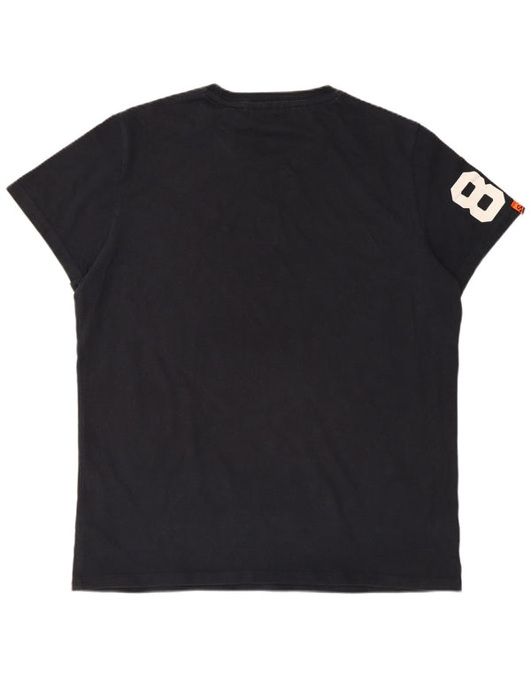 Superdry Ανδρικό γραφικό T-Shirt Top 2XL Μαύρο βαμβακερό